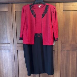 Red and Black Two-Piece Women's Set - Mother or Grandmother Bride or Groom